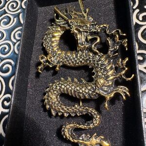 Gold and Silver Dragon Brooch